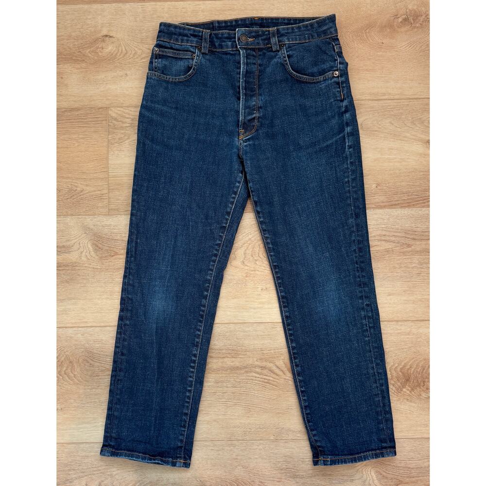 6397 Shorty Cropped Straight Leg Jeans Dark Rinse Wash Size 27 - Picture 8 of 11